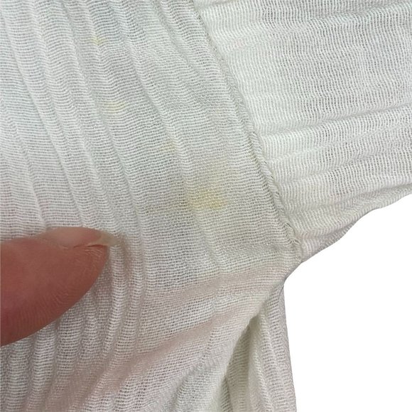 Free people Lantern Sleeve Ivory Lace Trim Blouse  S - Picture 7 of 7